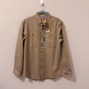 Brand New Carhartt Men's Tan Button Up Work Shirt (M)